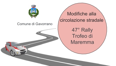 auto da rally su strada - stemma del comune di gavorrano